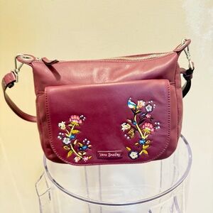 Vera Bradley Plum Crossbody with Floral Accents